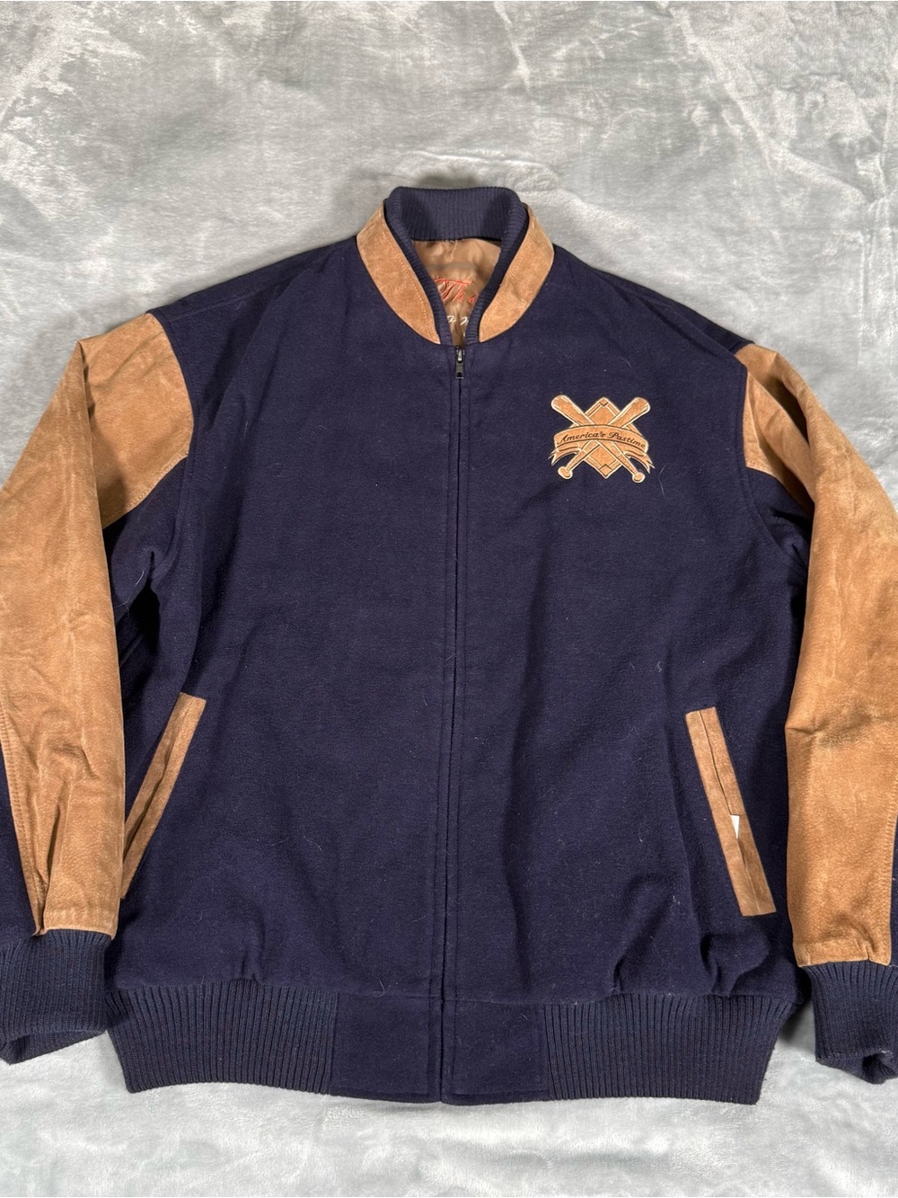 Bradford Exchange History Of Baseball Bomber Jacket Mens M Full Zip Wool